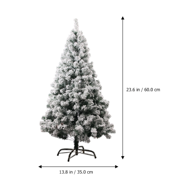 60Cm Christmas Tree White Flocking Snowflake Christmas Tree Decoration Ornaments Desktop Decoration Shopping Mall Party Supplies