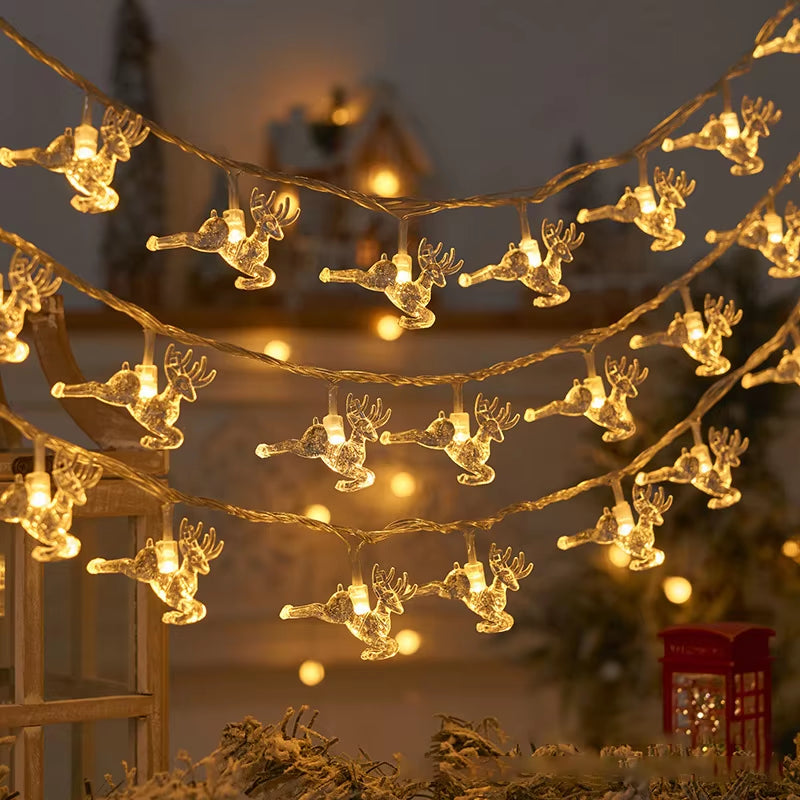 1.5/3M Christmas Lights Snowflake String Lights Fairy Lights Waterproof Star Ball LED Lamp for Home Christmas Tree Garden Decor