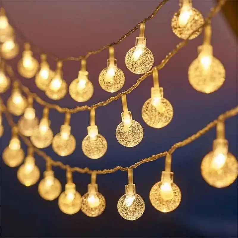 1.5/3M Christmas Lights Snowflake String Lights Fairy Lights Waterproof Star Ball LED Lamp for Home Christmas Tree Garden Decor