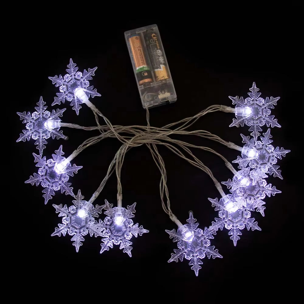 1.5/3M Christmas Lights Snowflake String Lights Fairy Lights Waterproof Star Ball LED Lamp for Home Christmas Tree Garden Decor